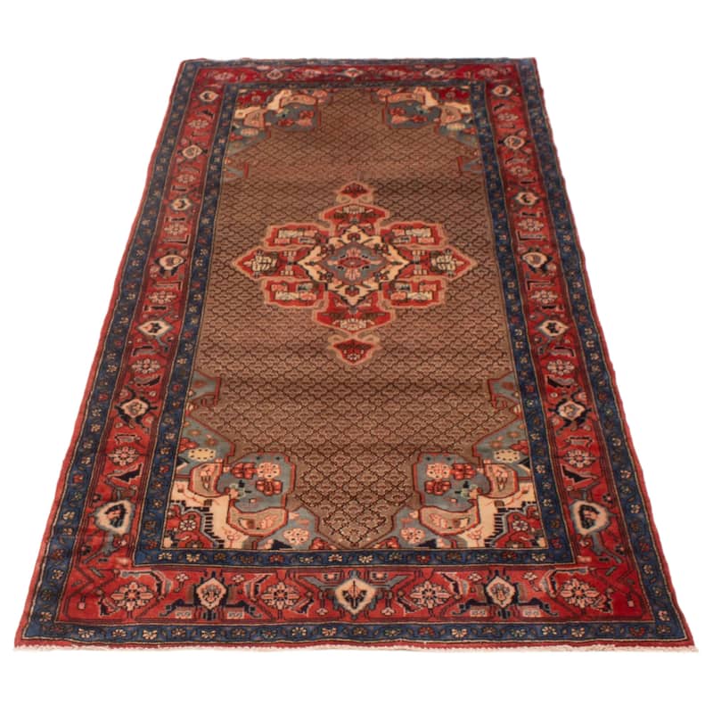 ECARPETGALLERY Hand-knotted Konya Anatolian Tan Wool Rug - 4'6 x 10'0
