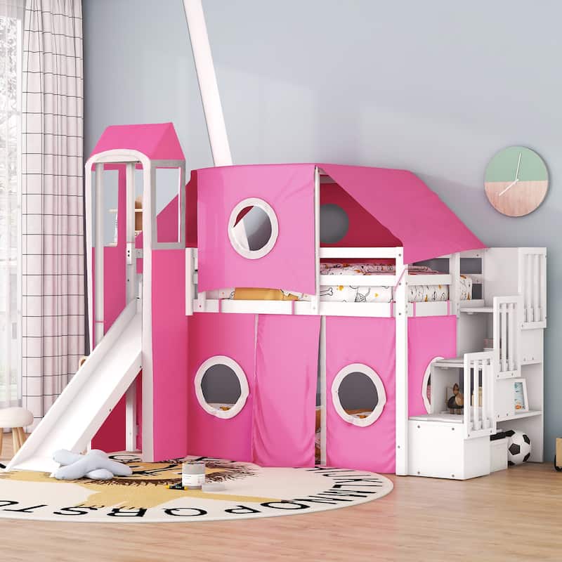 Loft Bed with Tent and Tower