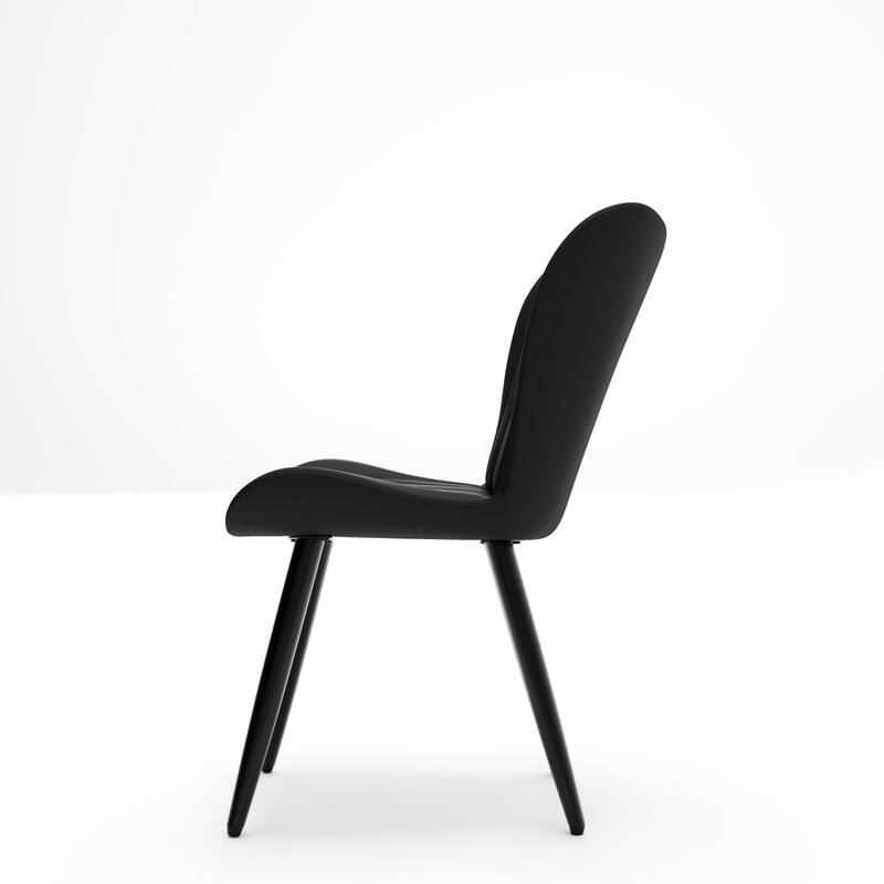 19.7" Modern PU Leather Dining Chairs with Metal Legs, Set of 4