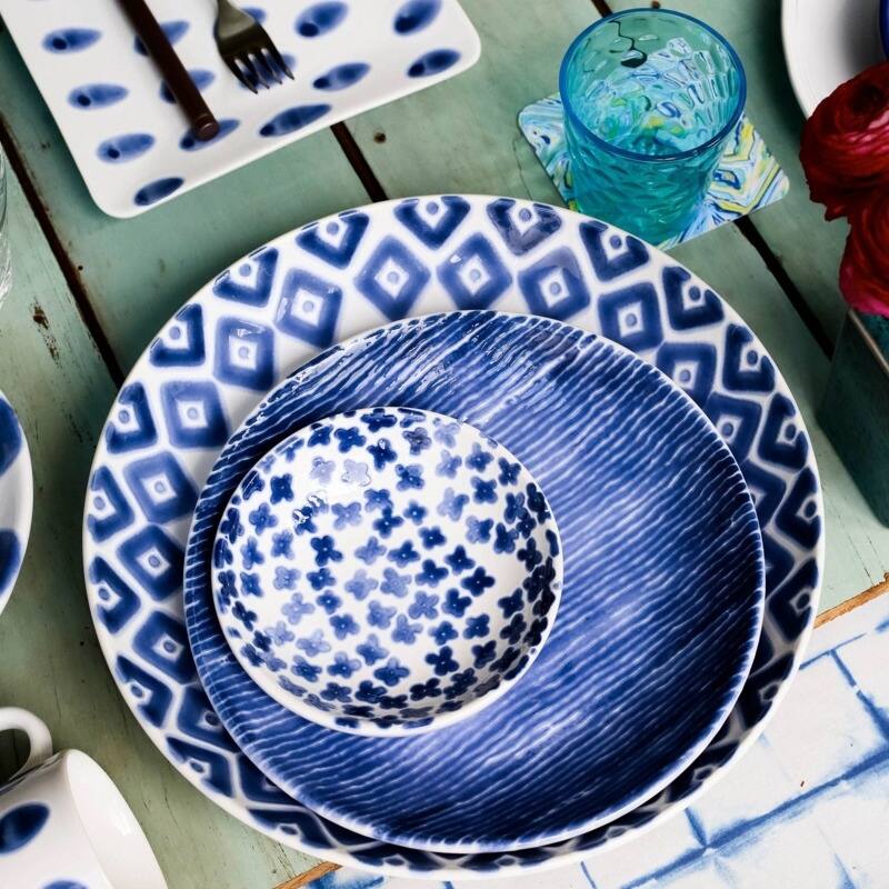 viva by VIETRI Santorini Stripe Pasta Bowl