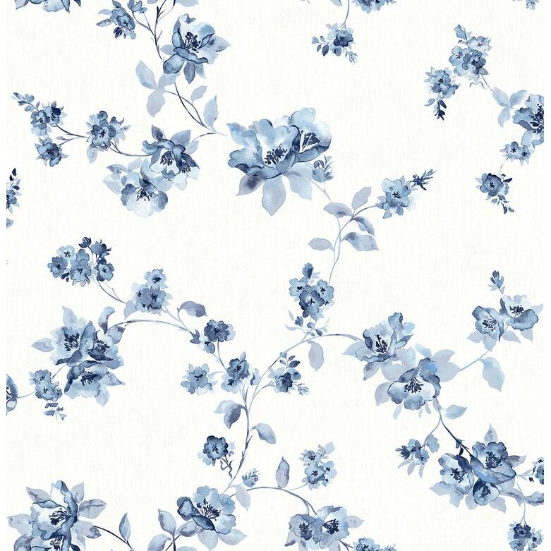 Chesapeake Cyrus Blue Festive Floral Wallpaper - 20.5in x 396in x 0.025in
