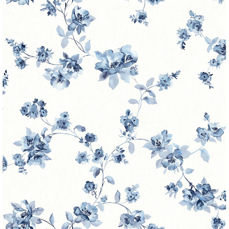 Chesapeake Cyrus Blue Festive Floral Wallpaper - 20.5in x 396in x 0.025in