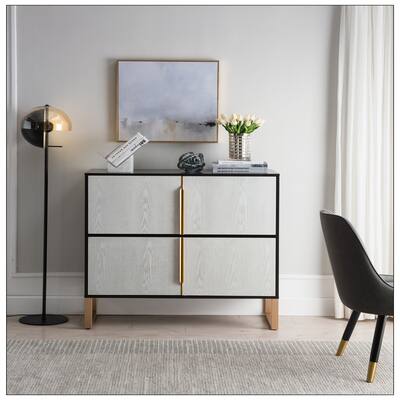 42" Buffet Cabinet with Metal Base Handles