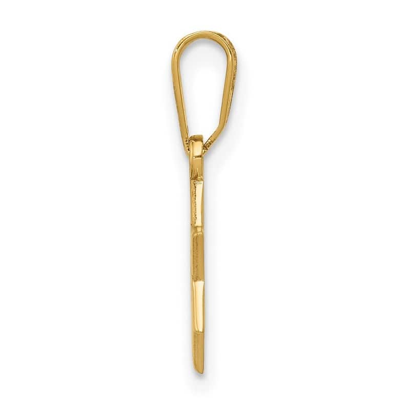 Curata 14k Yellow Gold Solid 18" Polished back Star Of David Pendant Necklace - 11x10mm