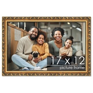 17x12 Traditional Gold Complete Wood Picture Frame with UV Acrylic ...