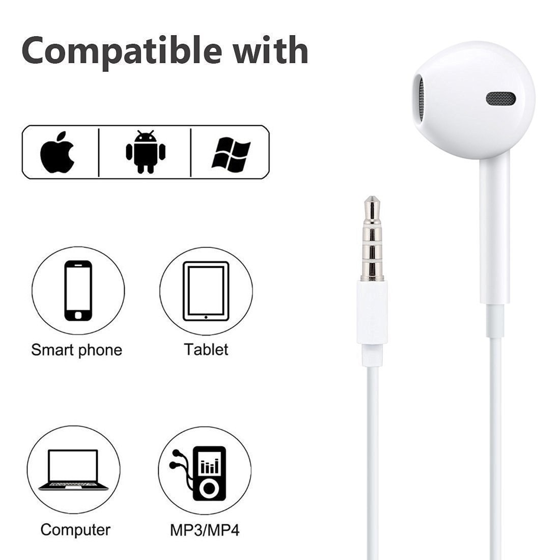 Apple Earphones For Iphone 6 5 4s W Remote Mic 2 Pack Overstock