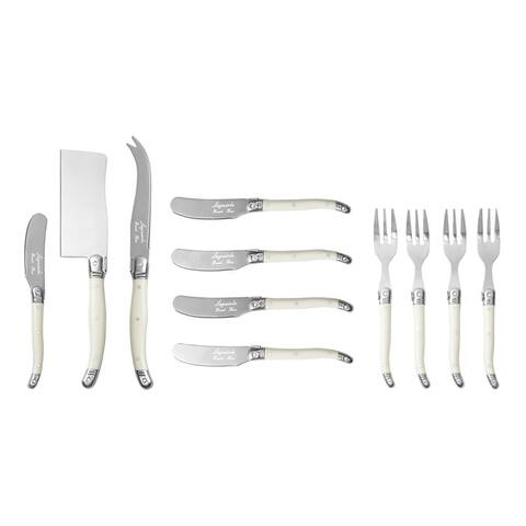 French Home Laguiole Ultimate 11-Piece Charcuterie Set with Faux Ivory Handles - N/A