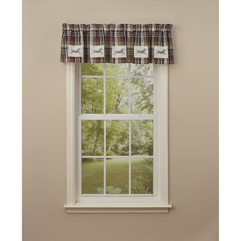 Park Designs Derby Horse Patch Lined Valance 60'' x 14'' - 60" X 14"