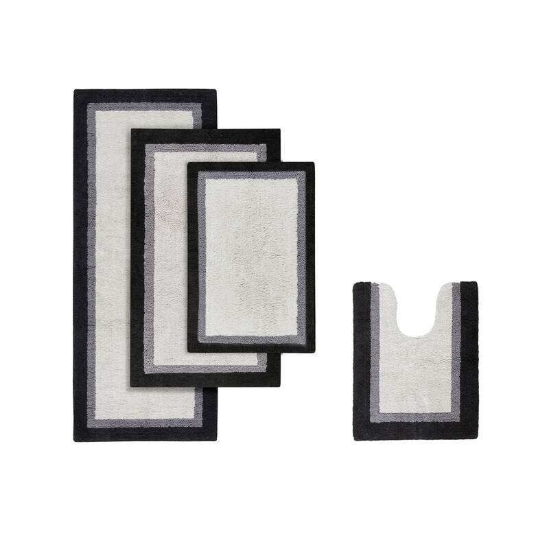 Madison Park Infinity Black Cotton Bath Rug