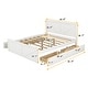 preview thumbnail 4 of 5, Queen Size Wooden Platform Bed with Four Storage Drawers and Support Legs