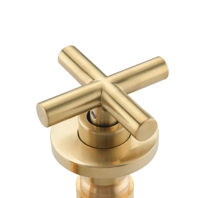 2 Handle Wall Mounted Bathroom Sink Faucet with Cross Design Handles, Rust and Corrosion Resistant and Fingerprint Resistant