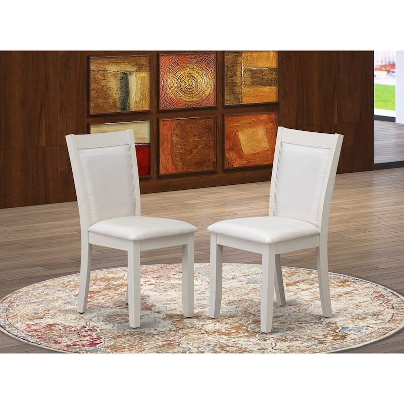 East West Furniture Monza Parson Dining Chairs - Linen Fabric Upholstered Chairs, Set of 2, (Finish Options) - MZC0T01