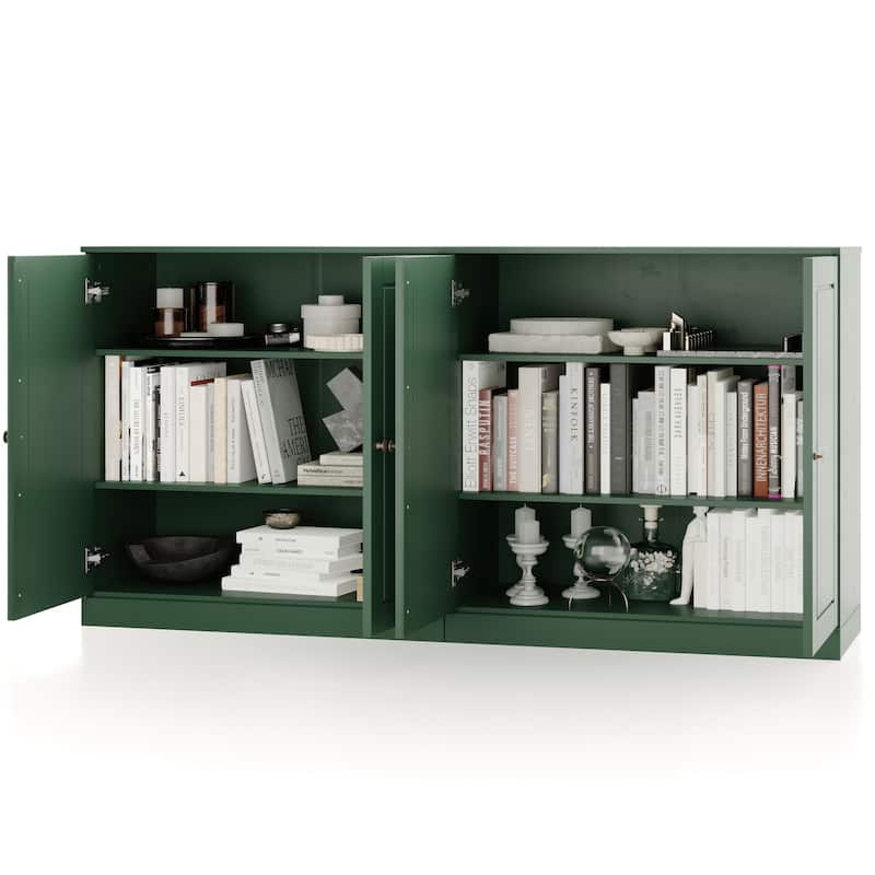 100% Solid Wood Sideboard with Glass or Solid Wood Doors by Palace Imports - 64" x 35.75"