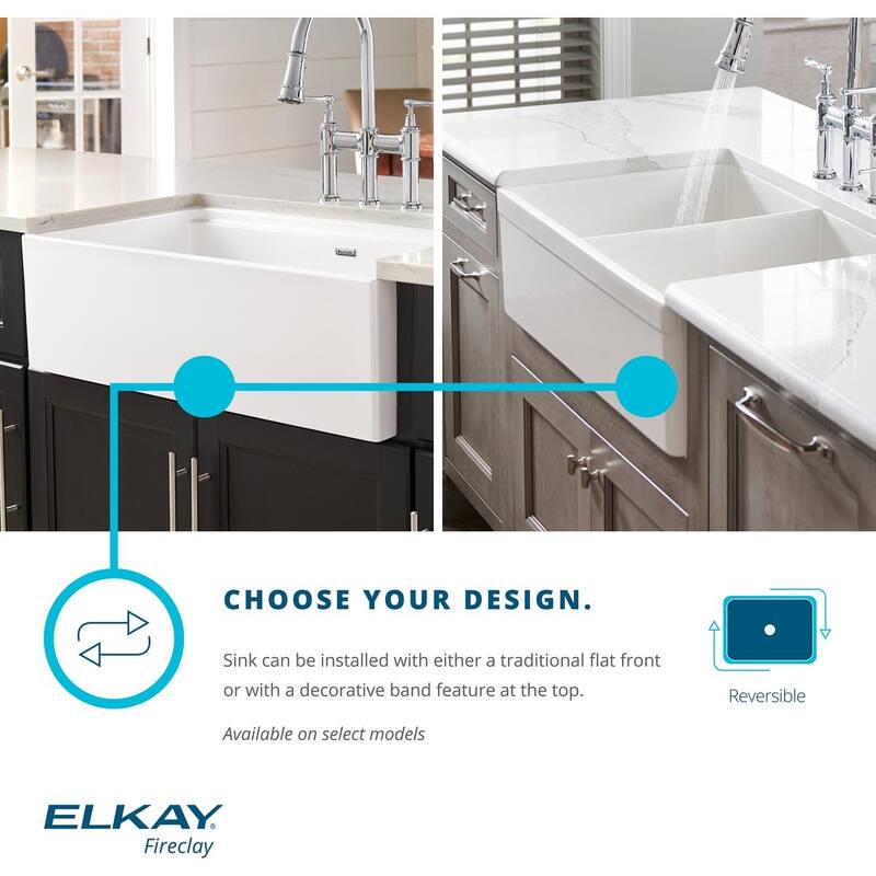 Elkay Fireclay 30" x 19-15/16" x 9-1/8", Single Bowl Farmhouse Sink