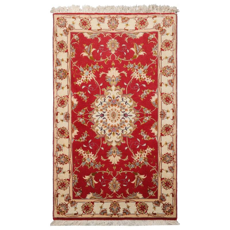 2'4''x4 Hand Knotted Wool Rose Traditional 300 KPSI Rug - 2' 4'' x 4' - 2' 4'' x 4'