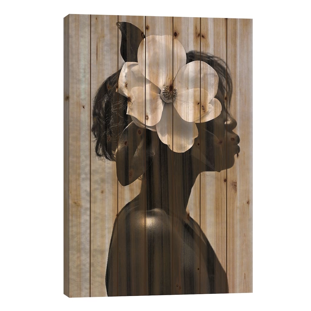 Magnolia Print On Wood by Gregory Prescott - Multi-Color