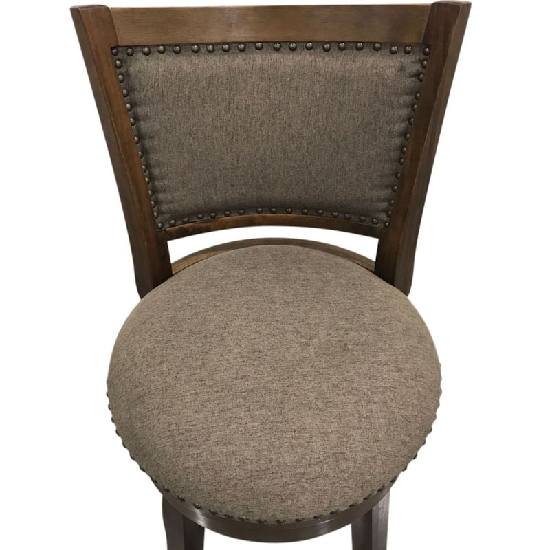 Upholstered Swivel Seat Barstool - 38" - Set of 2 - Brown