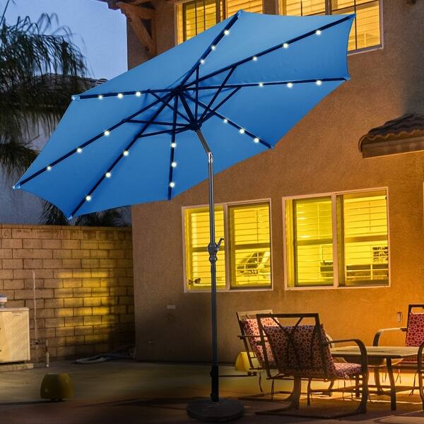 Shop Black Friday Deals On Costway 10ft Patio Solar Umbrella Led Patio Market Steel Tilt W Crank Overstock 30625549