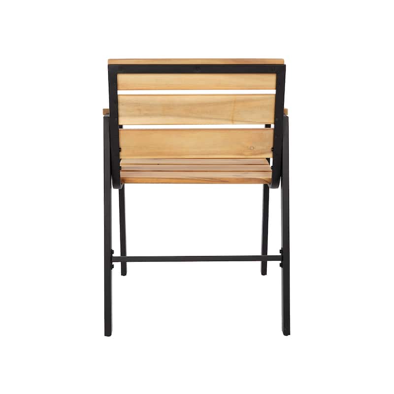 SEI Furniture Shenley Slatted Wood Outdoor Chairs (Set of 2)