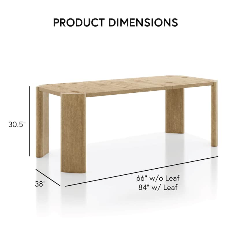 Furniture of America Elira Modern Oak 84-inch Solid Wood Expandable Dining Table