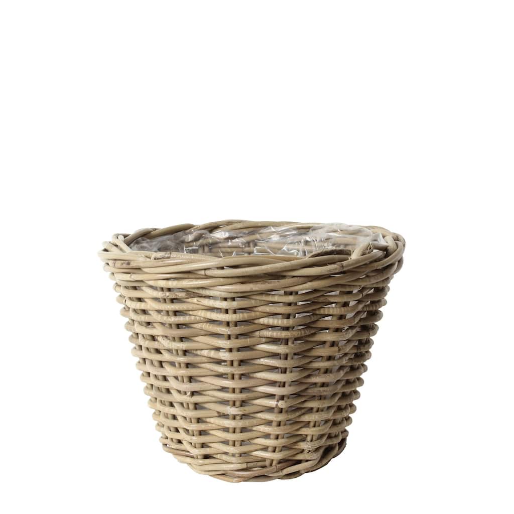 Round Tapered Rattan Storage Flower Basket - 18" - Brown