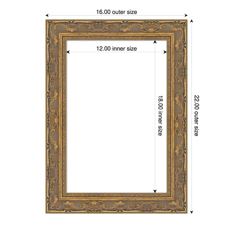 Filigree Framed Dry Erase Magnetic Board - 16 x 22 in - Filigree Gold