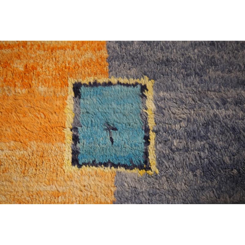 Geometric Moroccan Oriental Area Rug Handmade Multi-Color Wool Carpet - 7'1" x 10'3"