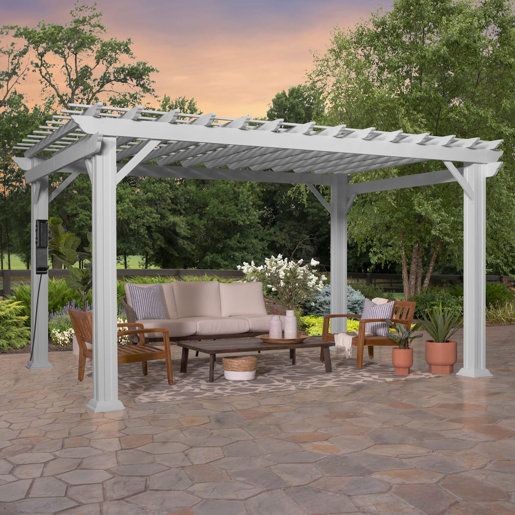 Backyard Discovery Hawthorne 14x10' Galvanized Steel Pergola w/ Canopy