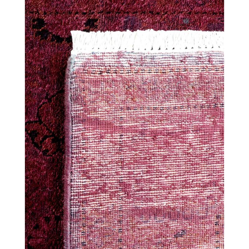 Overton Hand Knotted Wool Vintage Inspired Modern Contemporary Overdyed Purple Runner Rug - 2' 6" x 12' 1"