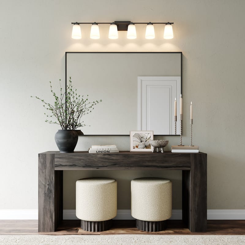 Acroma 6 - Light Steel Dimmable Vanity Light - 6-light