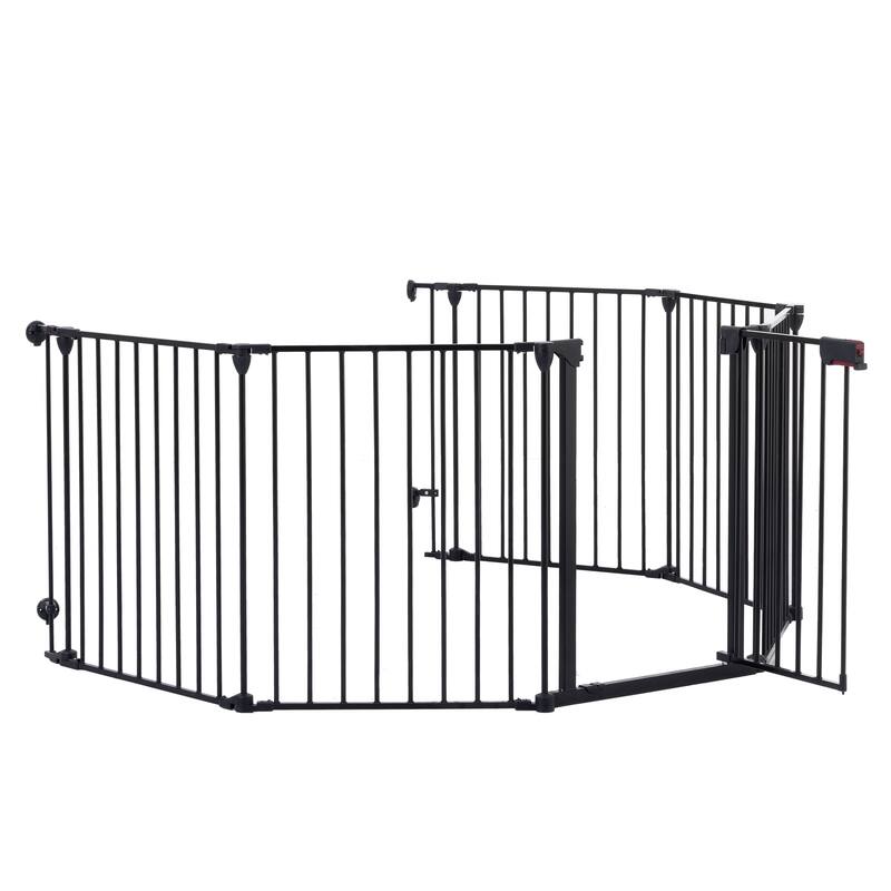 Black Steel 4-in-1 Configurable Safety Gate for Kids and Pets