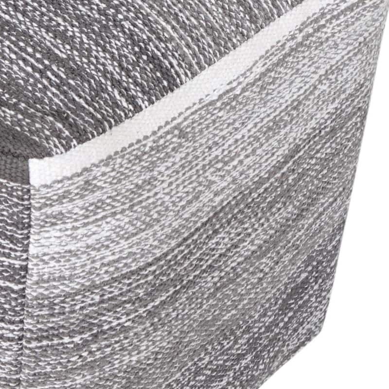 HomeRoots 16" Gray 100% Cotton Ottoman