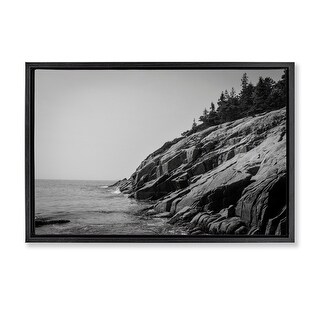 Stupell Steep Ocean Cliff Side Framed Floater Canvas Wall Art Design By ...