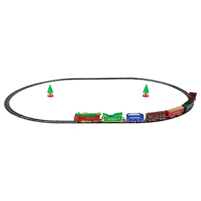 23 Pc Battery Operated Lighted and Animated Classic Christmas Train Set with Oval Track - 4.25"