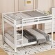preview thumbnail 5 of 20, Wood Queen Size Bunk Bed with Ladder for Space-Saving and Easy Access