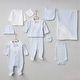 preview thumbnail 1 of 1, Blue Newborn Homecoming Outfit - Baby Boy Hospital Exit Set - 10 Pcs