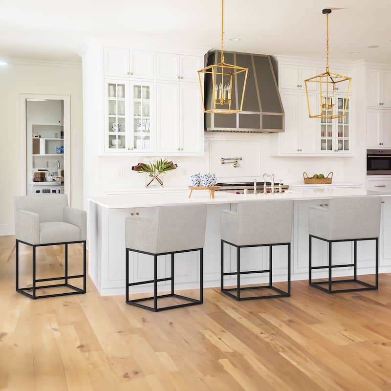 Modern Counter Height Bar Stools Fabric Upholstered Counter Stool