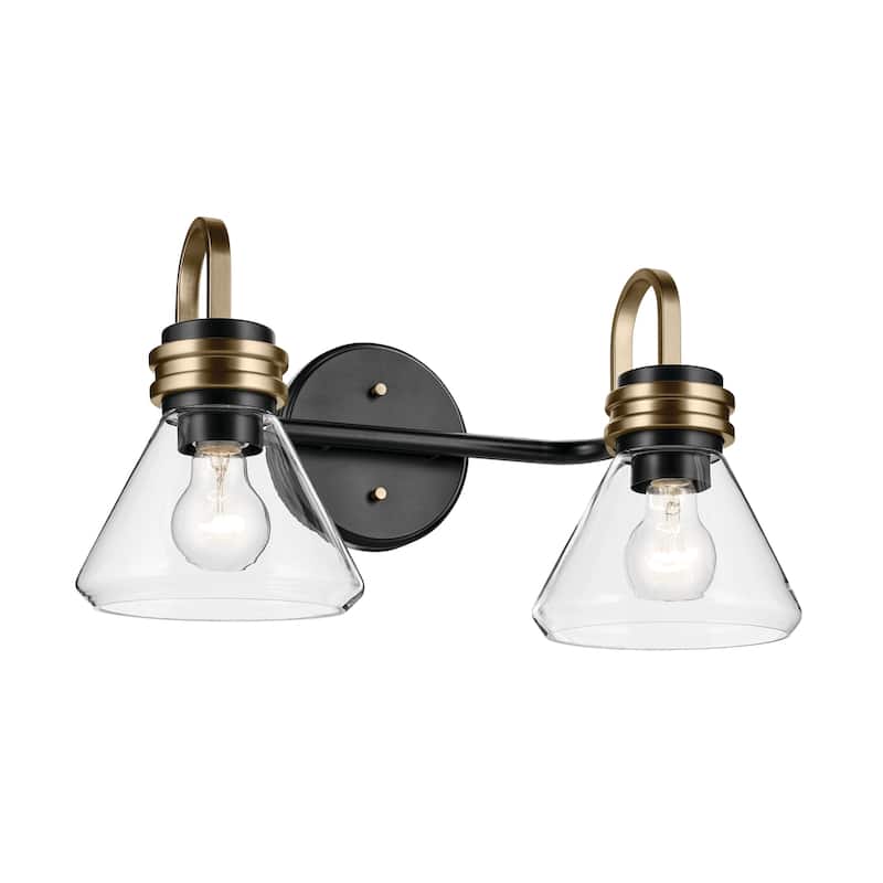 Kichler Lighting Farum 19.25" 2-Light Vanity Light with Clear Glass in Black