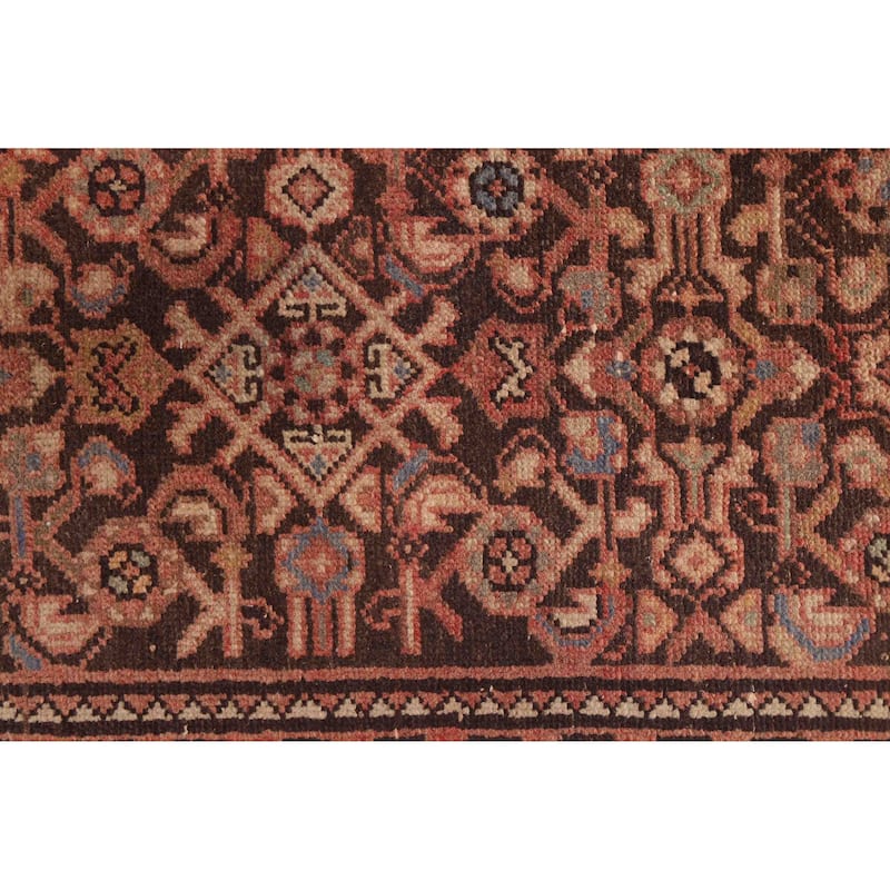 ECARPETGALLERY Hand-knotted Antalya Vintage Dark Brown Wool Rug - 3'9 x 11'0