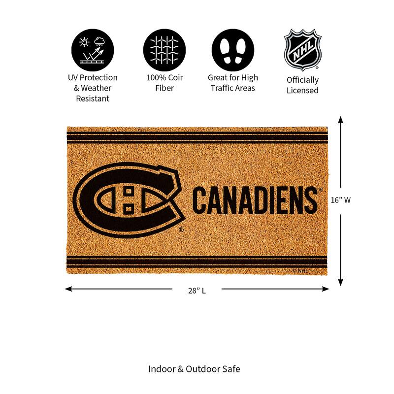 Montreal Canadiens Monochrome Indoor/Outdoor Coir Door Mat