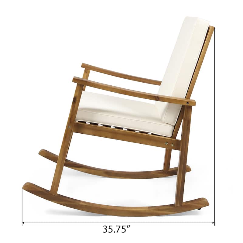 Candel Outdoor Acacia Wood Rocking Chair by Christopher Knight Home