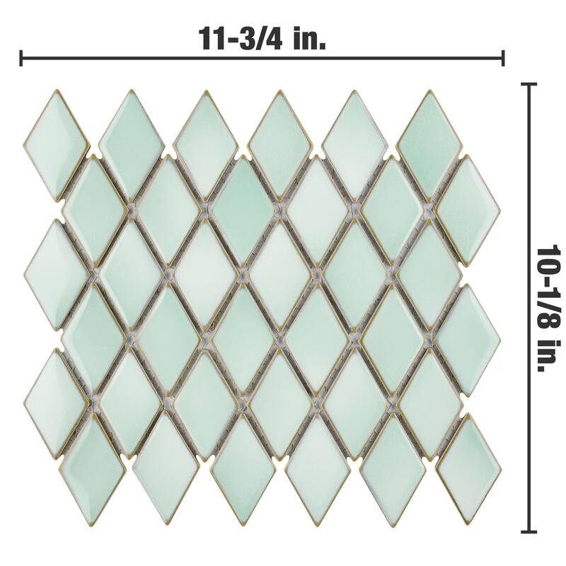 Merola Tile Hudson Kite Pistachio 10-1/8" x 11-3/4" Porcelain Floor and Wall Tile