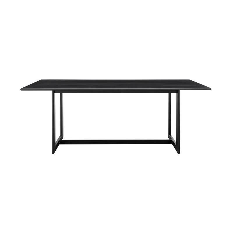 Cayman Outdoor Patio 7-Piece Dining Table Set in Aluminum with Grey Cushions