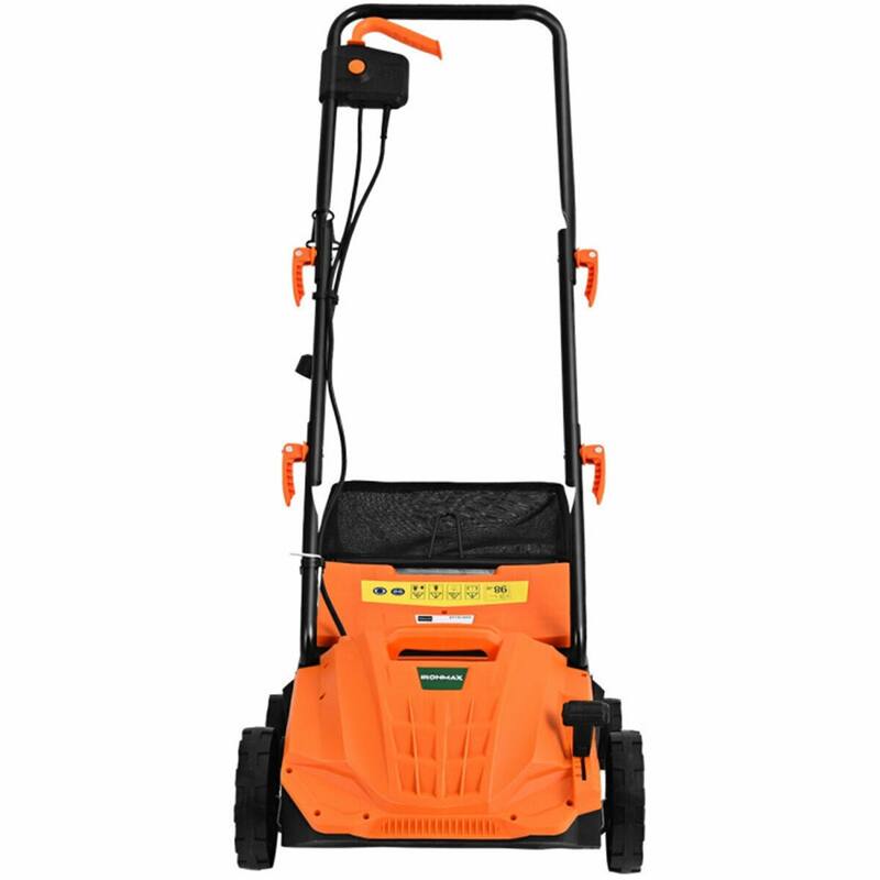 12-AMP Corded Electric Scarifier & Dethatcher 13" Cutting Width with 40L Grass Collection Bag - 40" x 20" x 40"