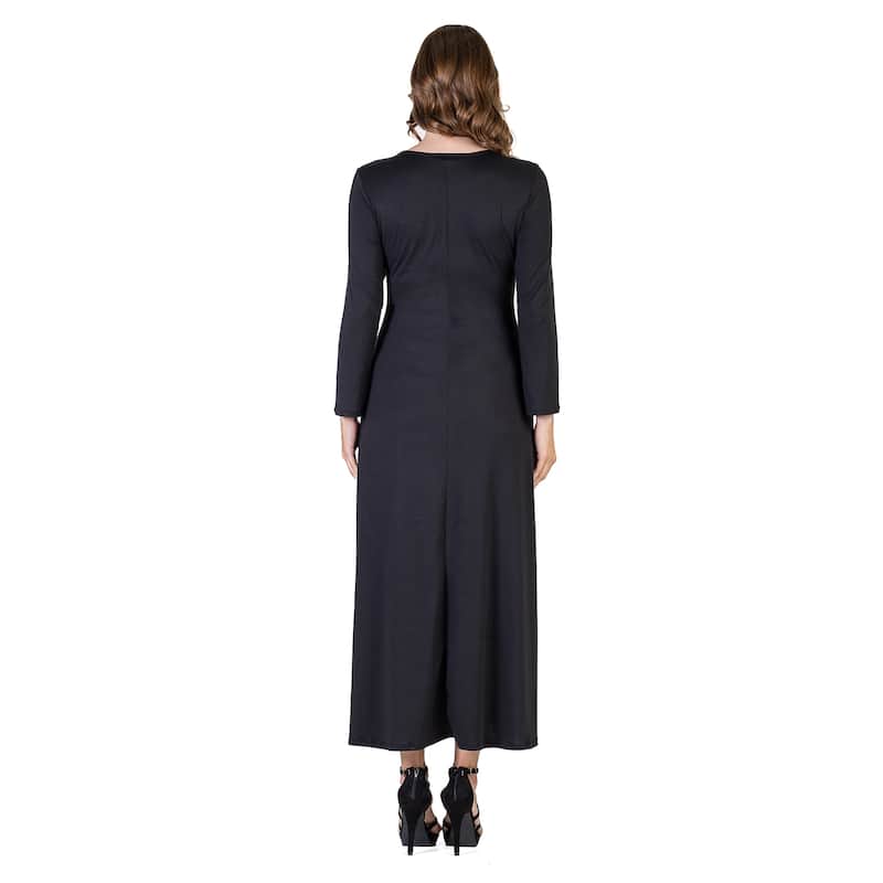 24seven Comfort Apparel Womens Long Sleeve Maxi Dress