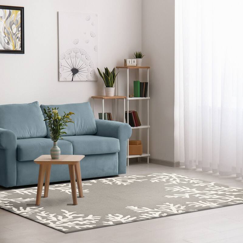 Liora Manne Capri Coral Border Indoor/Outdoor Rug