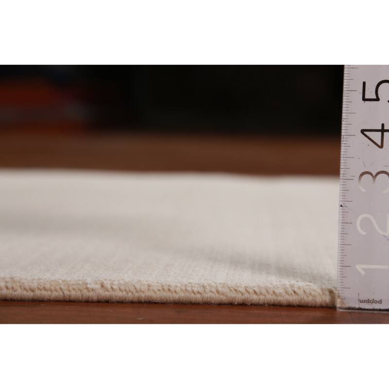 Hand Knotted Oriental 100% Wool Carpet Modern Solid Beige & Ivories Gabbeh Runner Rug - 10' 0'' X 3' 1''