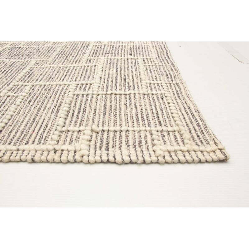 ECARPETGALLERY Braid weave Sienna Cream Wool Rug - 5'0 x 7'5