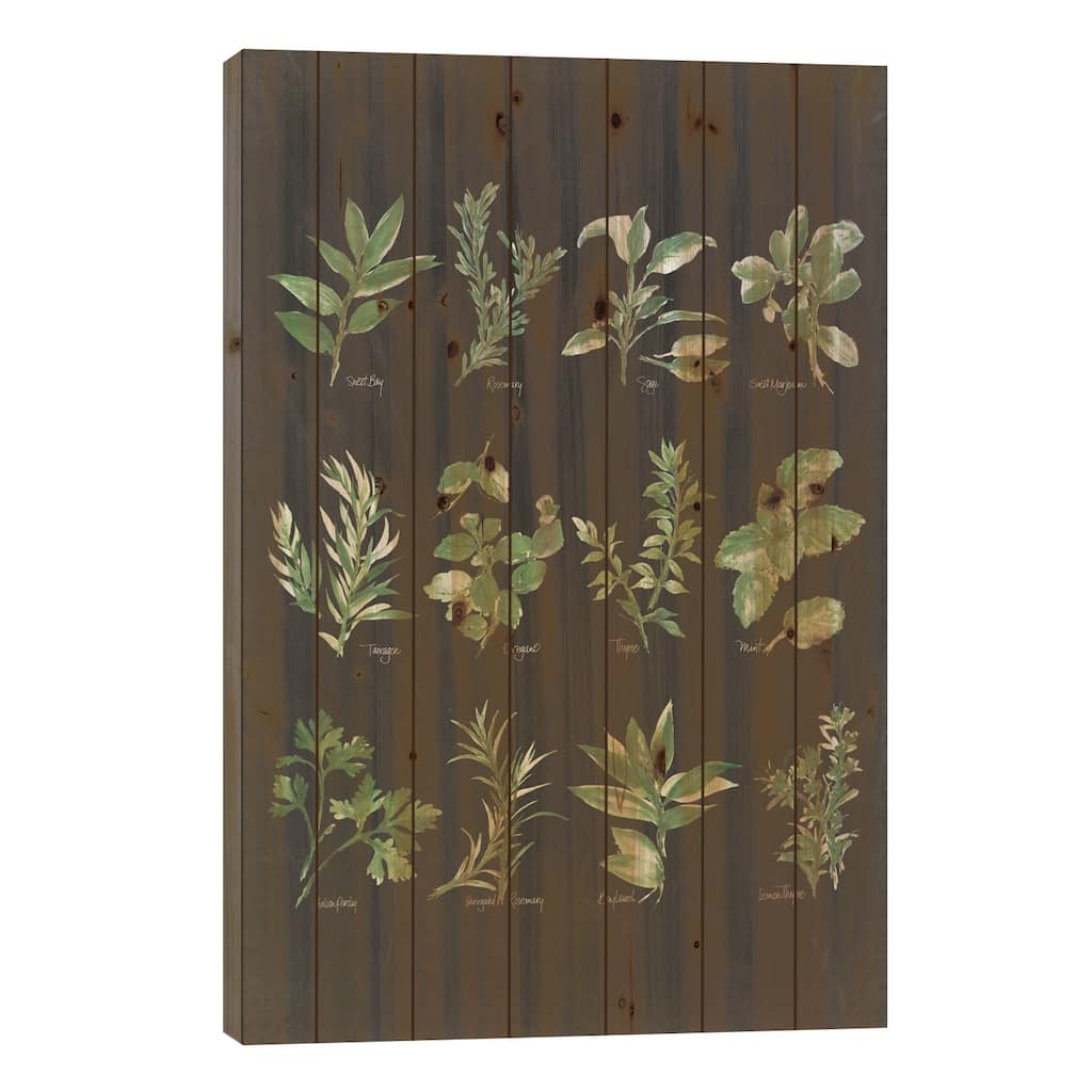 Herb Chart II Print On Wood by Chris Paschke - Multi-Color