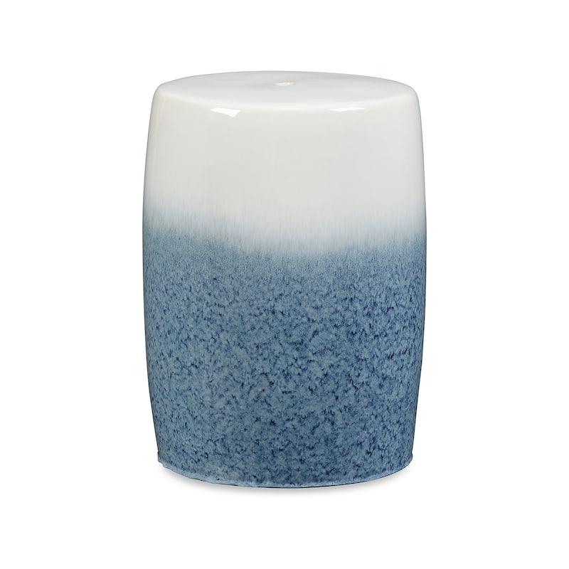 Signature Design by Ashley Ikegrove White/Blue Stool - 13"W x 13"D x 18"H
